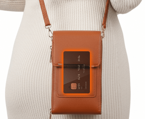 RFID-blocking card compartment illustration