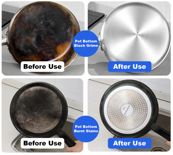 Bottom pot stain cleaner