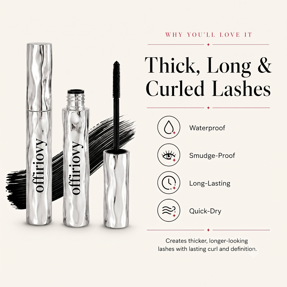 LAST DAY - BUY 1 GET 1 FREE💜Waterproof Curling & Lengthening Mascara