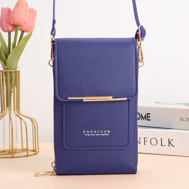 Dark blue crossbody phone wallet