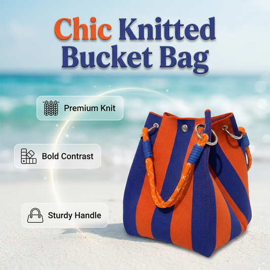 ⏳Limited-time Special Price: 50% Off!!⏰Striped Knit Bucket Handbag👜