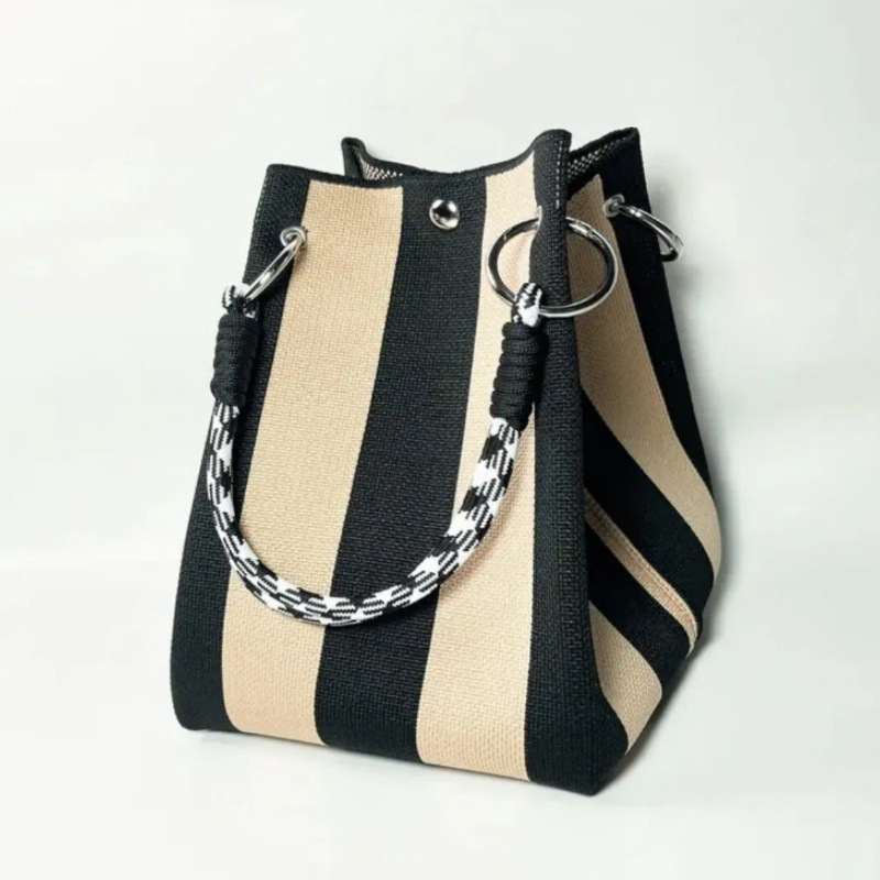 ⏳Limited-time Special Price: 50% Off!!⏰Striped Knit Bucket Handbag👜