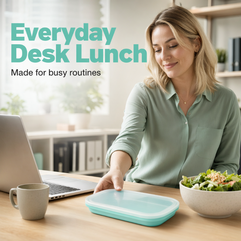 🔥Last Day Buy 1 Get 1 Free🔥 Portable Food Grade Silicone Lunch Box ✨BPA-free, leak-proof, foldable – perfect for work, travel & picnics. 🔥💪